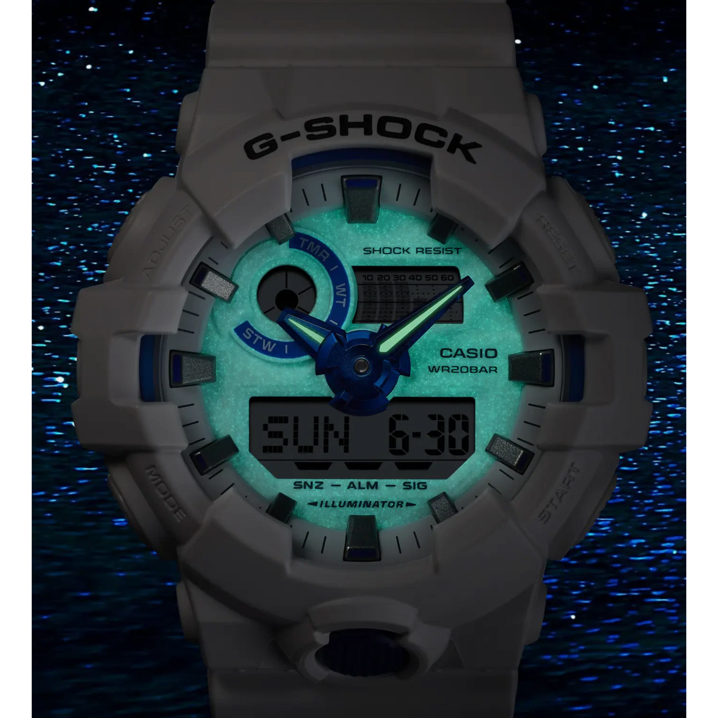 G-Shock - Analog-Digital White and Blue