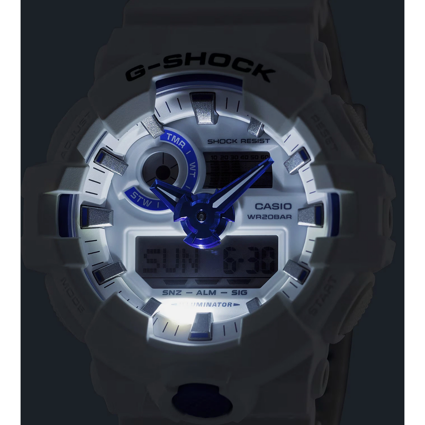 G-Shock - Analog-Digital White and Blue