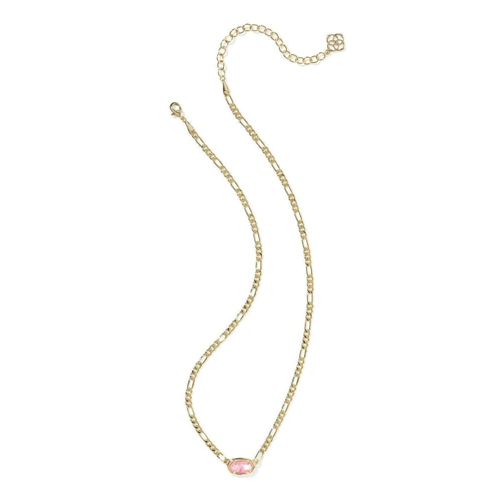 Kendra Scott Elisa Figaro Chain Short Pendant Necklace, Pink Iridescent Mother-of-Pearl