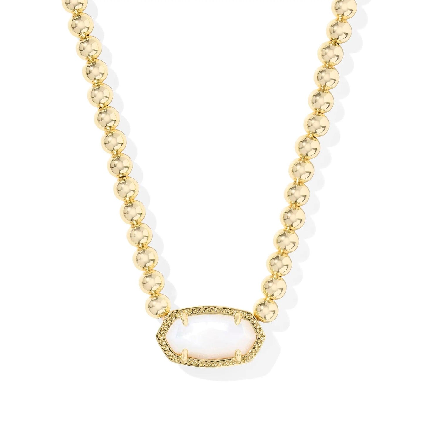 Kendra Scott Elisa Gold Beaded Necklace, Ivory Mother of Pearl