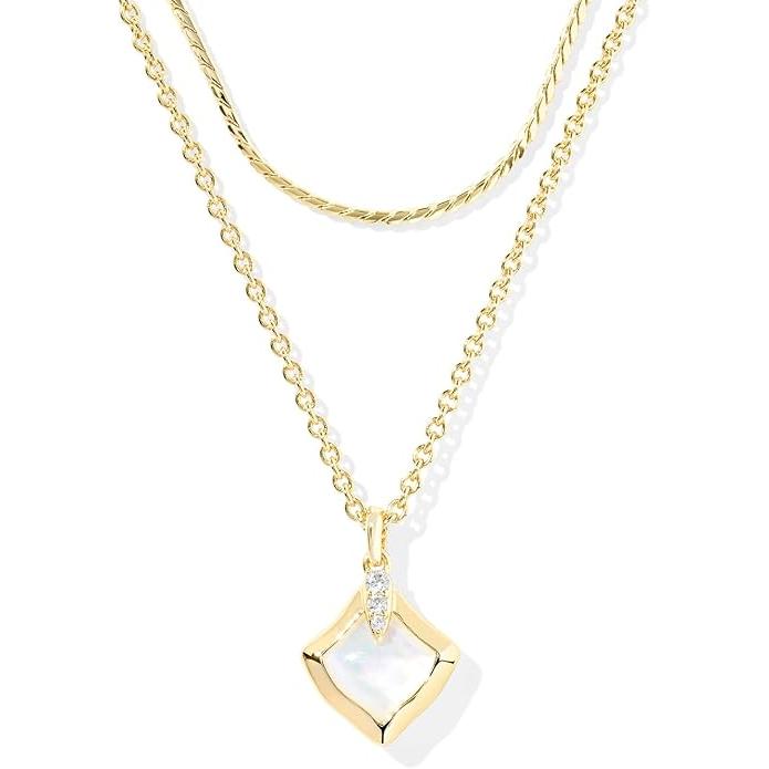 Kendra Scott Joelle Gold Multi Strand Necklace, Ivory Mother of Pearl