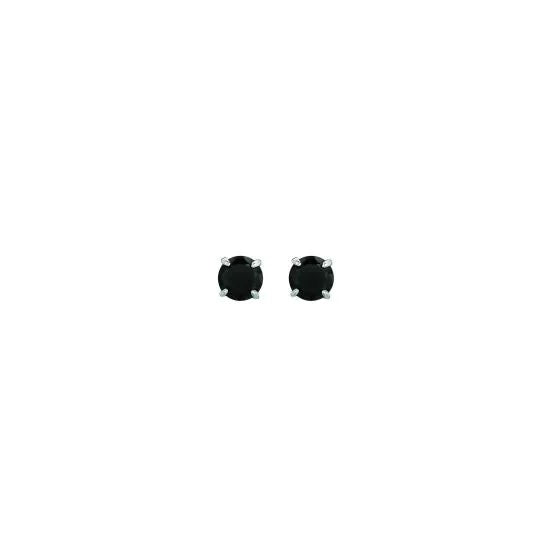 Black CZ Earrings, White