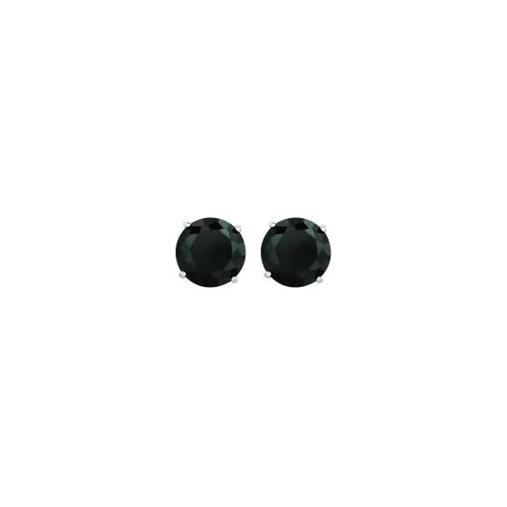 Black CZ Earrings, White