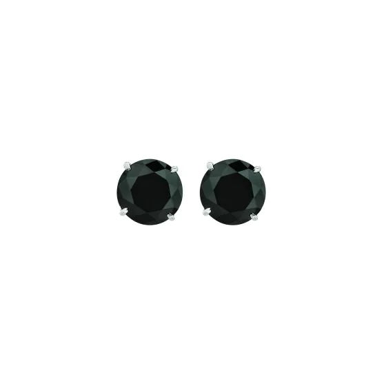 Black CZ Earrings, White