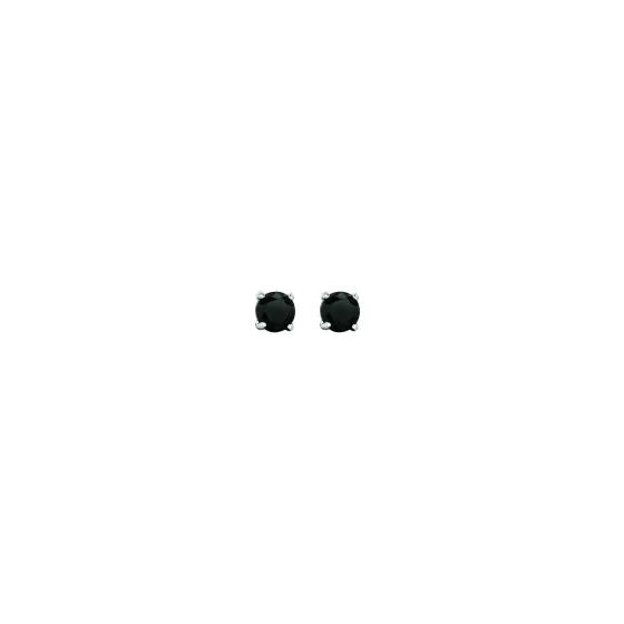 Black CZ Earrings, White