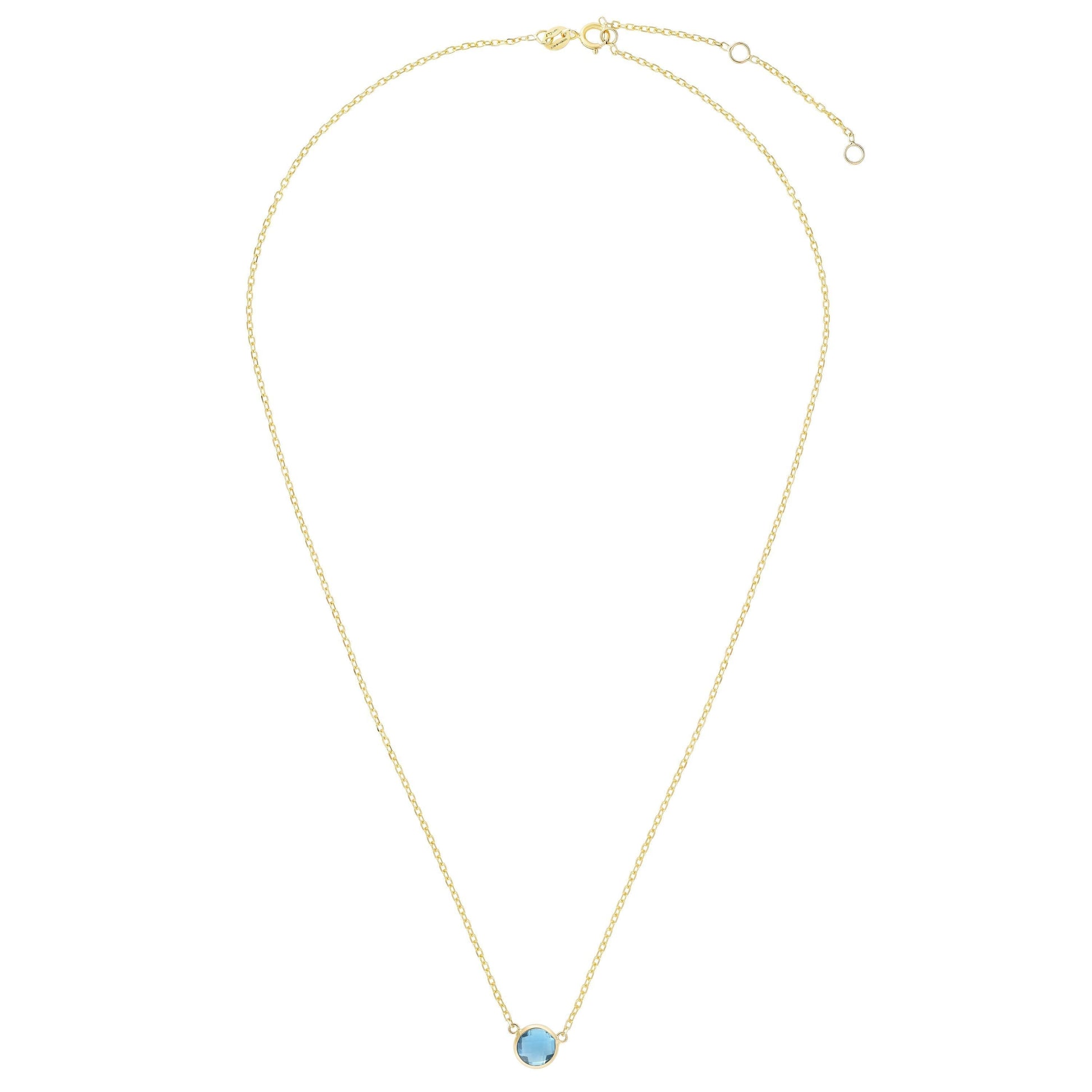 Blue Topaz Solitaire Necklace