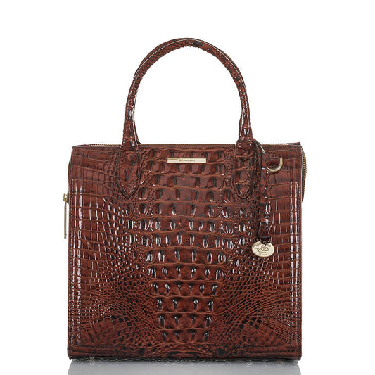 Brahmin Melbourne Collection Caroline Satchel, Pecan
