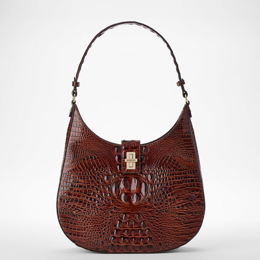 Brahmin Melbourne Collection Fallon Shoulder Bag, Pecan