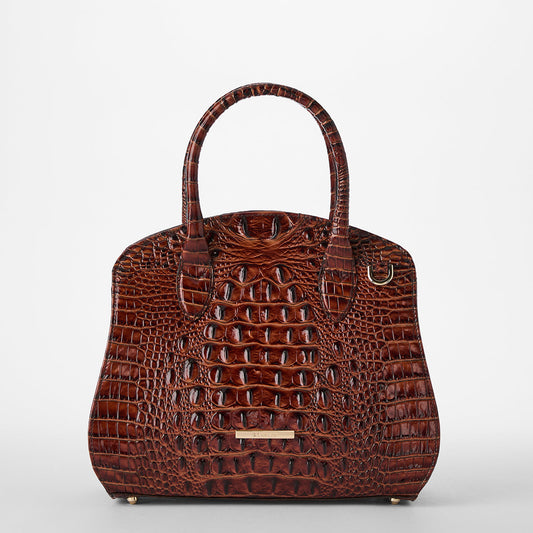 Brahmin Melbourne Collection Rosetta Satchel, Pecan