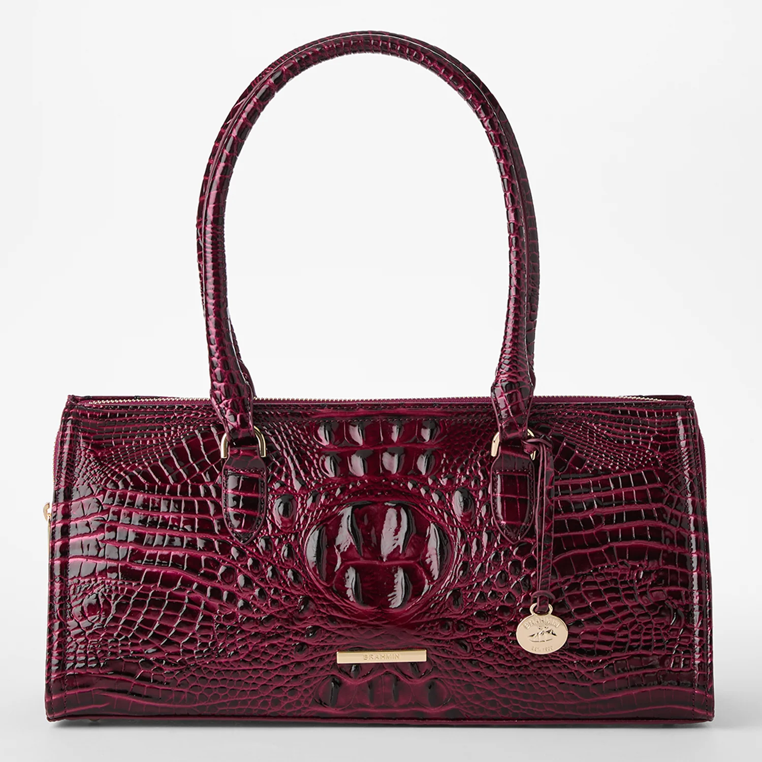 Brahmin Melbourne Collection Sophia Satchel, Cherry Lacquer
