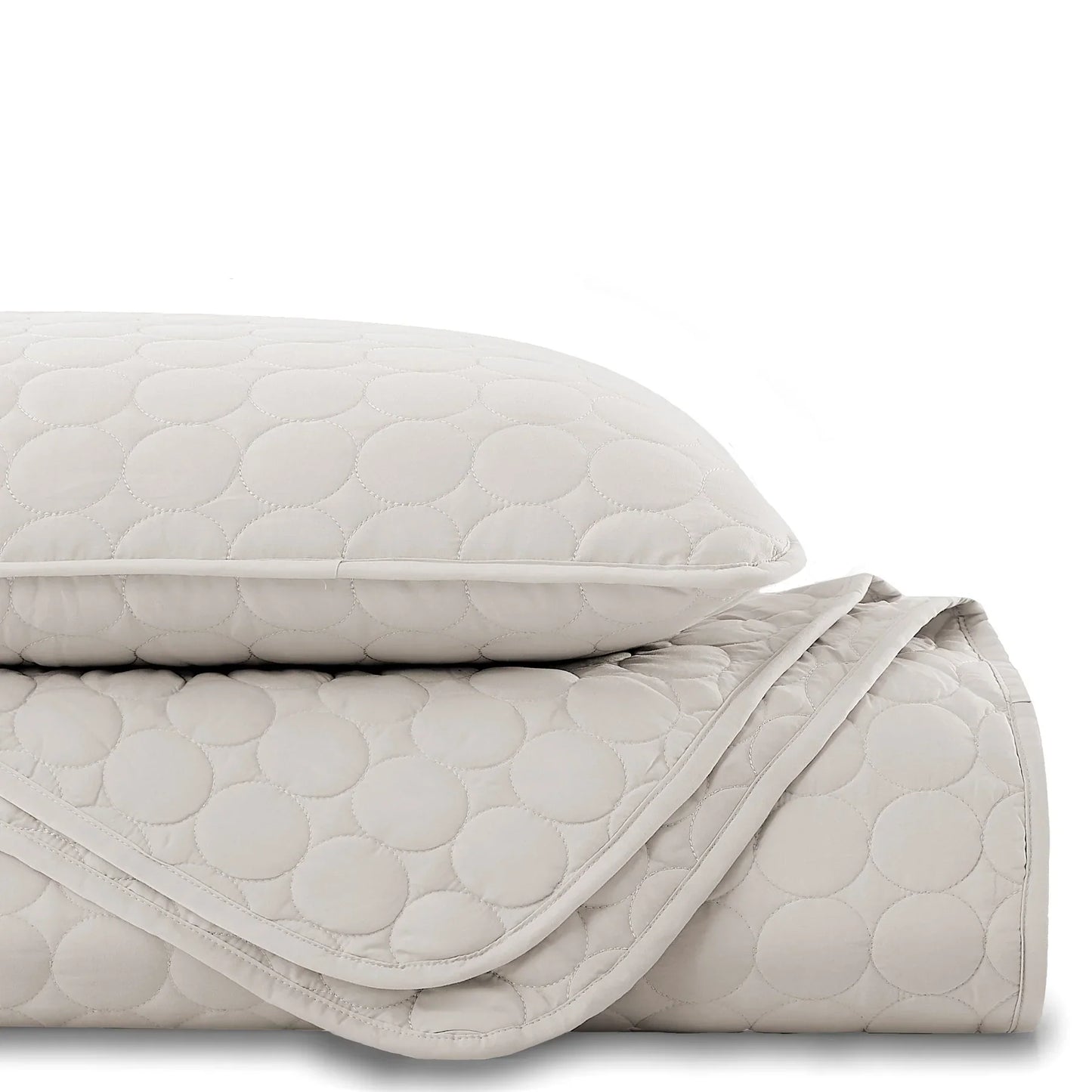 Circles Classic Quilt Set, Bone