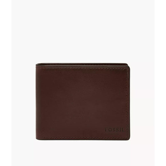 Fossil Derrick Leather RFID Bifold Wallet, Brown