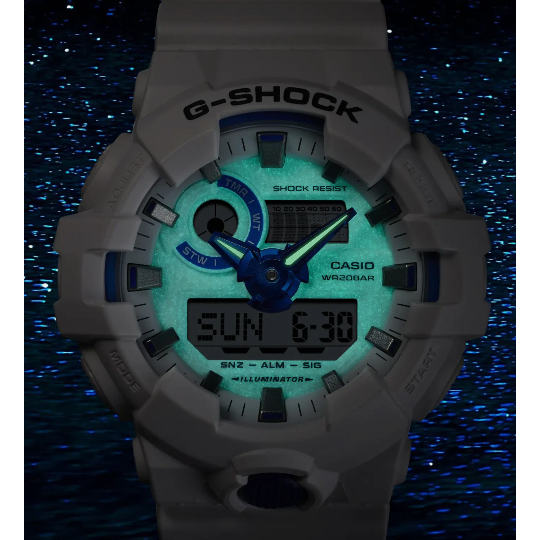 G-Shock - Analog-Digital White and Blue