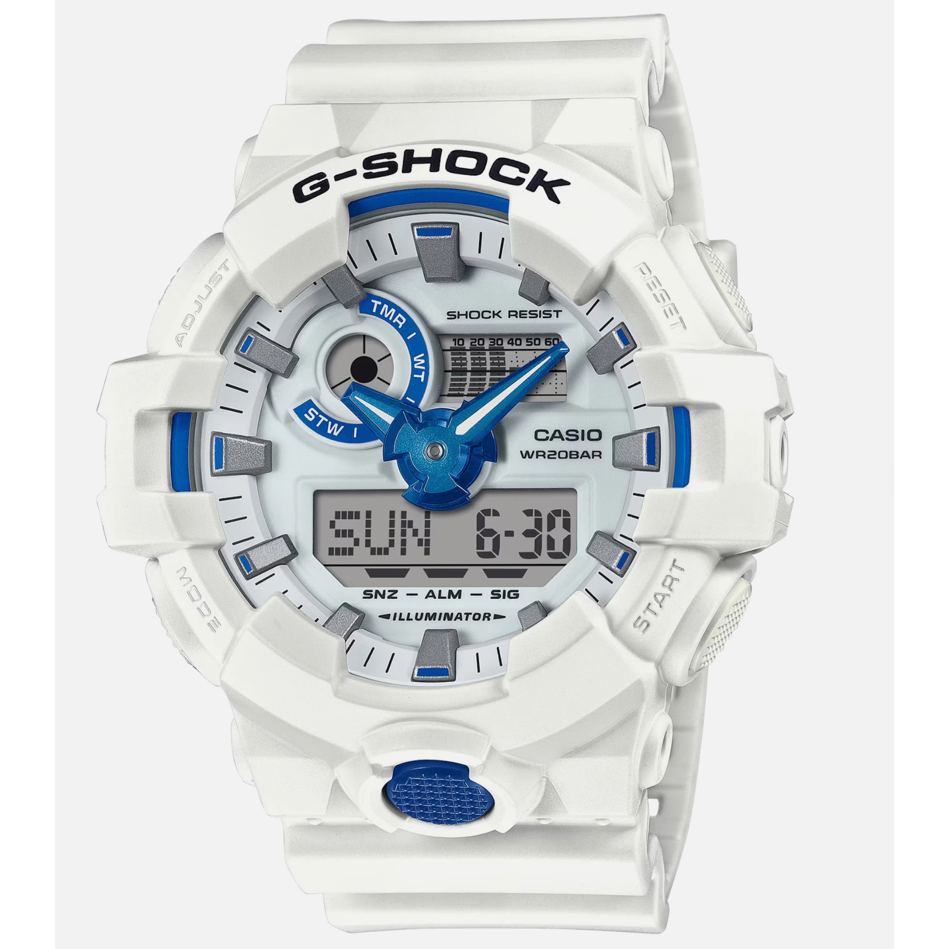 G-Shock - Analog-Digital White and Blue