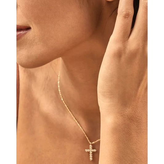 Kendra Scott Crystal Cross Necklace, Gold