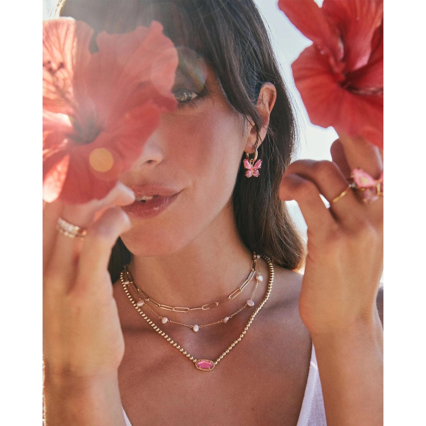 Kendra Scott Elisa Gold Beaded Necklace, Azalea Illusion