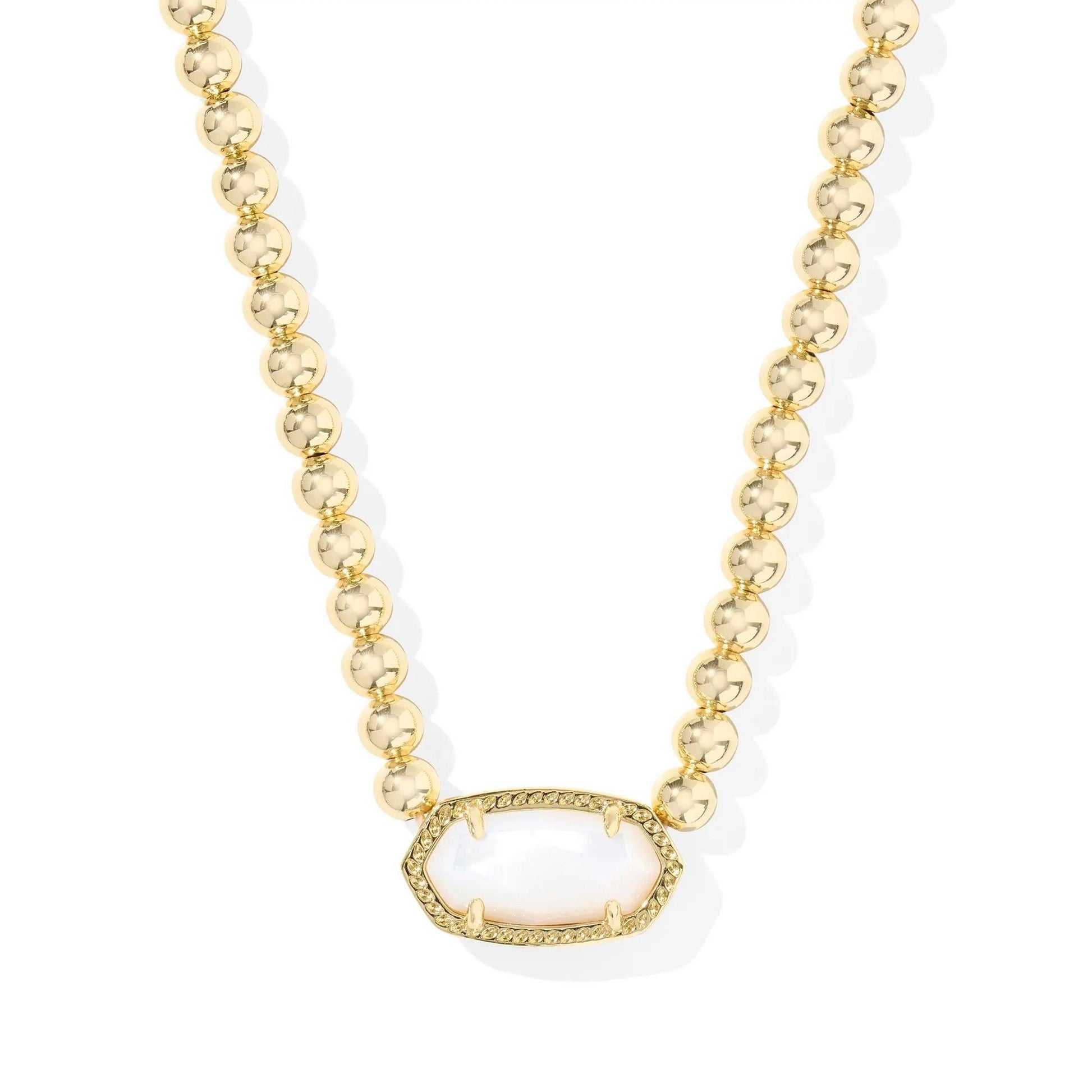 Kendra Scott Elisa Gold Beaded Necklace, Ivory Mother of Pearl