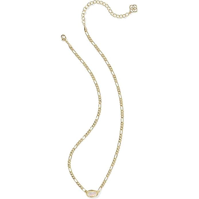 Kendra Scott Elisa Gold Figaro Chain Short Pendant Necklace - Iridescent Abalone