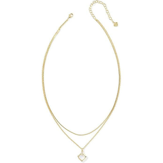 Kendra Scott Joelle Gold Multi Strand Necklace, Ivory Mother of Pearl