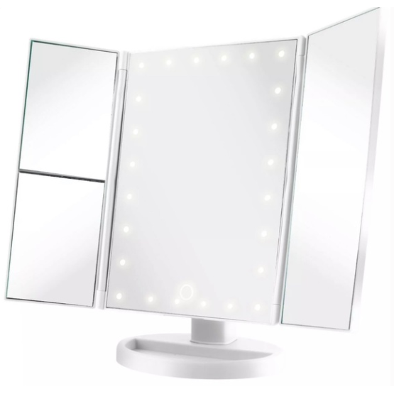 Tri-Fold LED Light Up Vanity Hollywood Mirror