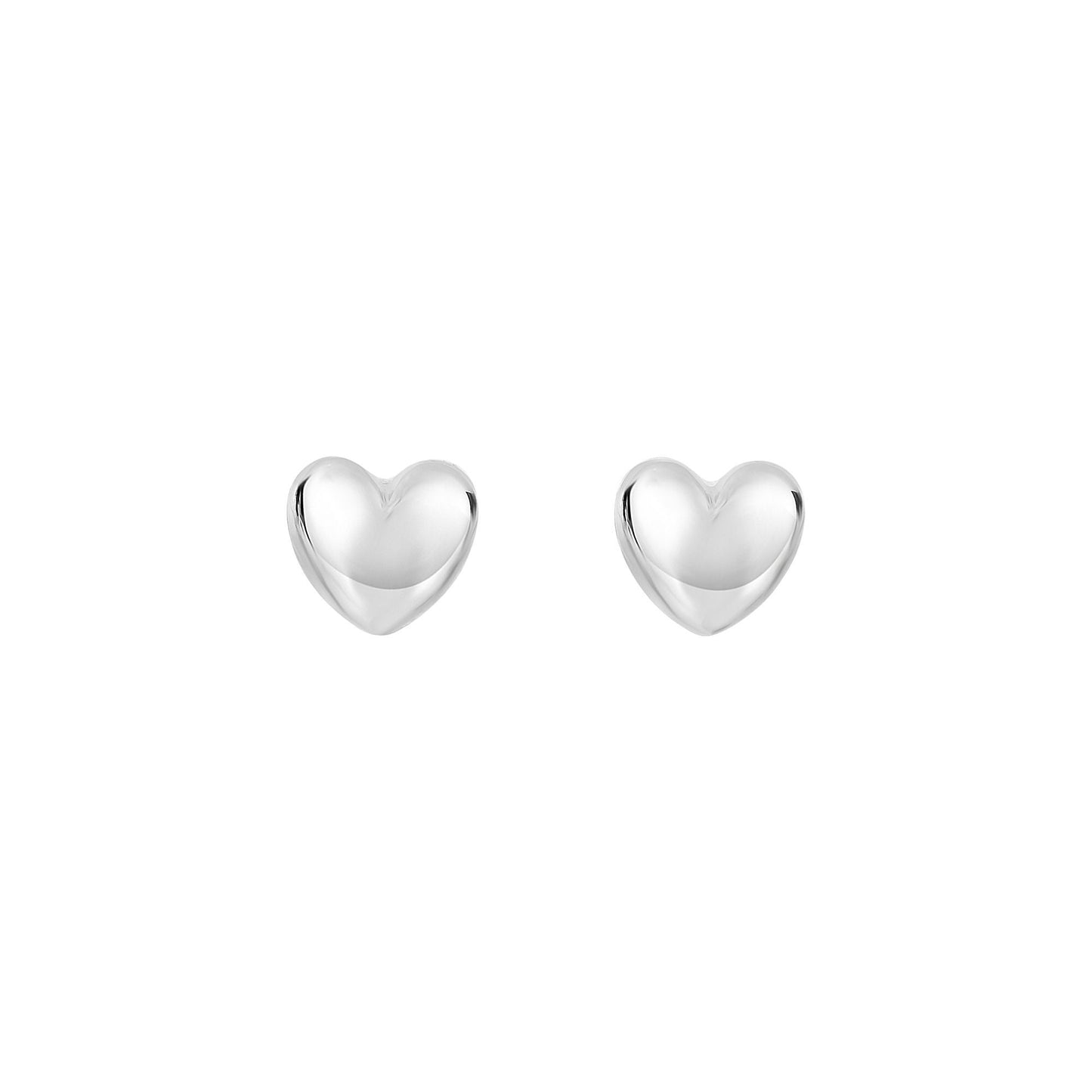 Small Heart Earrings, White