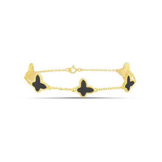 Sterling Silver Butterfly Charm Bracelet, Gold