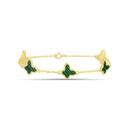 Sterling Silver Butterfly Charm Bracelet, Gold
