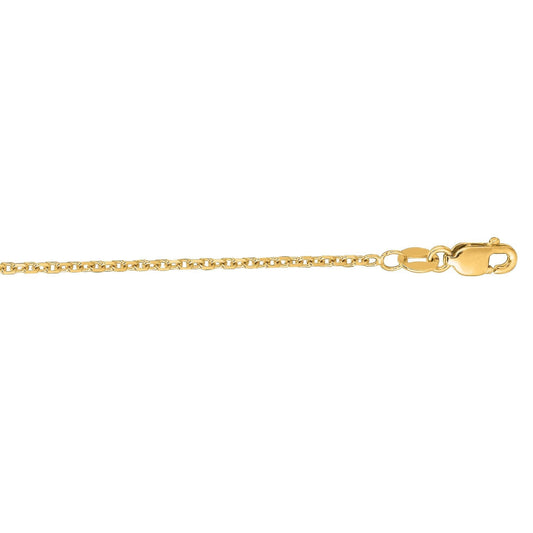 14K Diamond Cut Cable Chain, 1.1mm