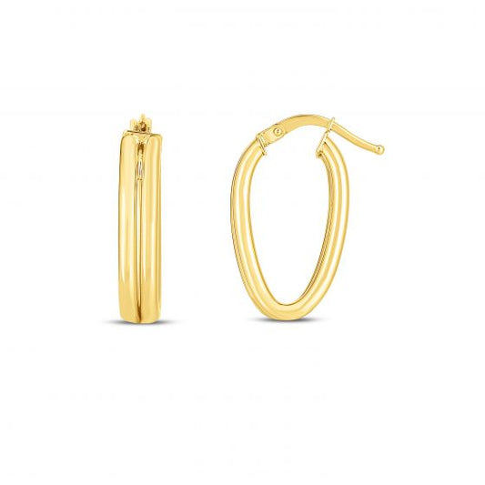 14K Double Oval Hoops