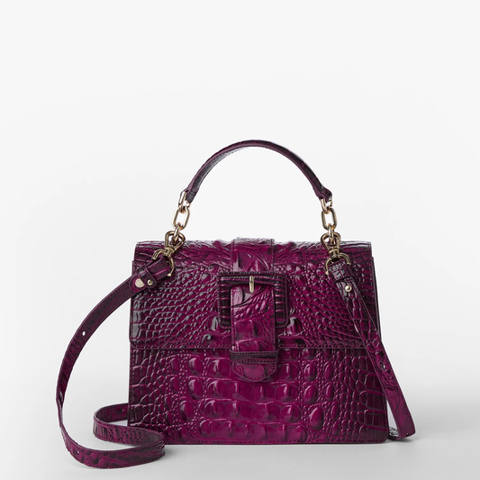 Brahmin Melbourne Collection Small Hallie Satchel, Sugar Plum