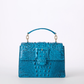 Brahmin Melbourne Collection Small Hallie Satchel, Vibrant Azure