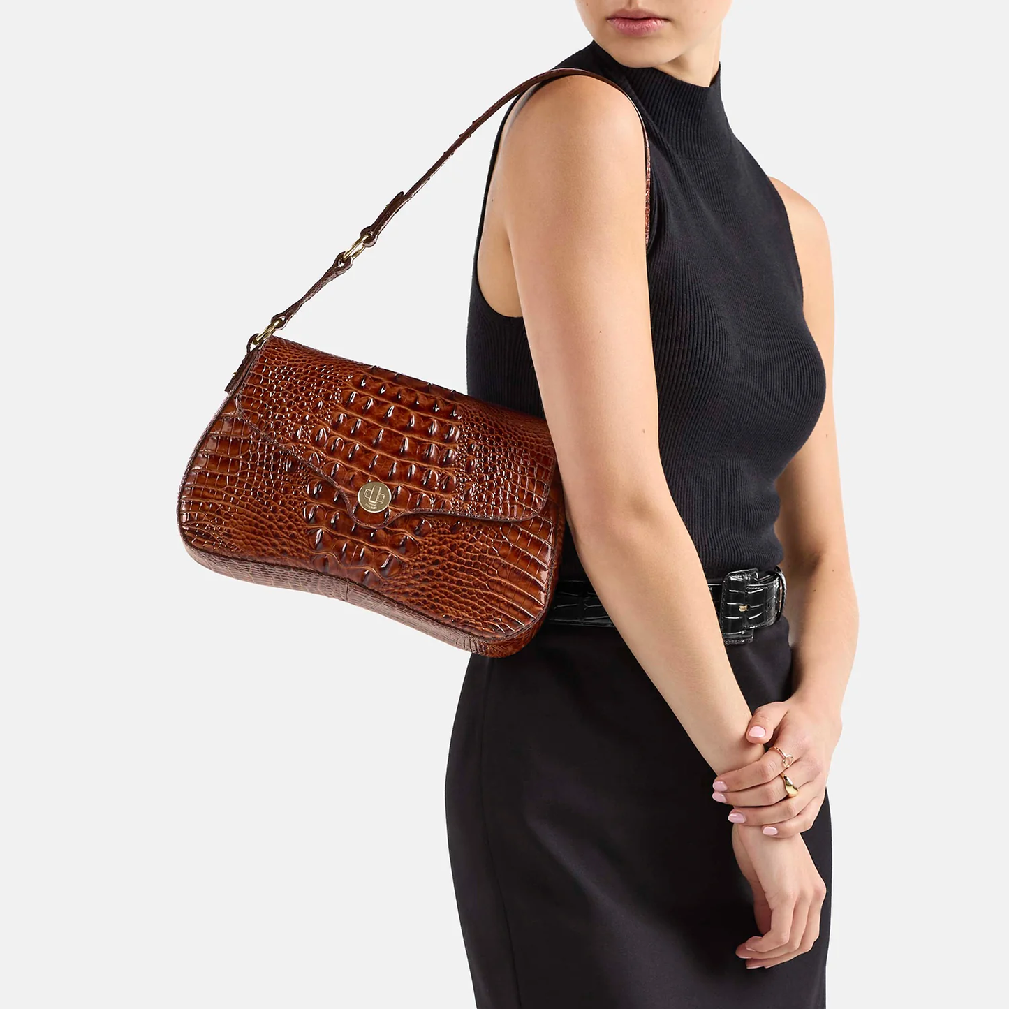 Brahmin Melbourne Collection Neridia Shoulder Bag, Pecan