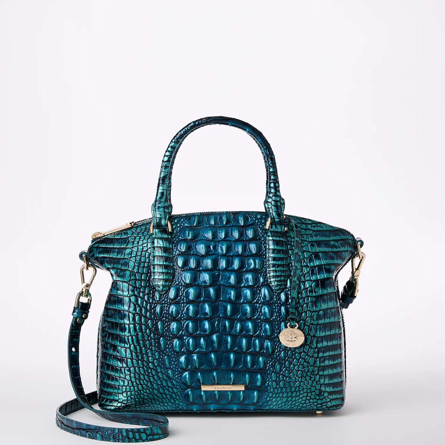 Brahmin Melbourne Collection Duxbury Satchel, Blue Patina