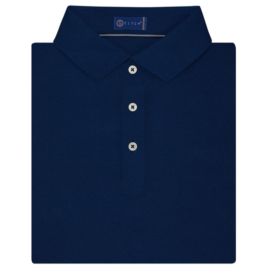 Stitch Solid Pique Polo, Navy