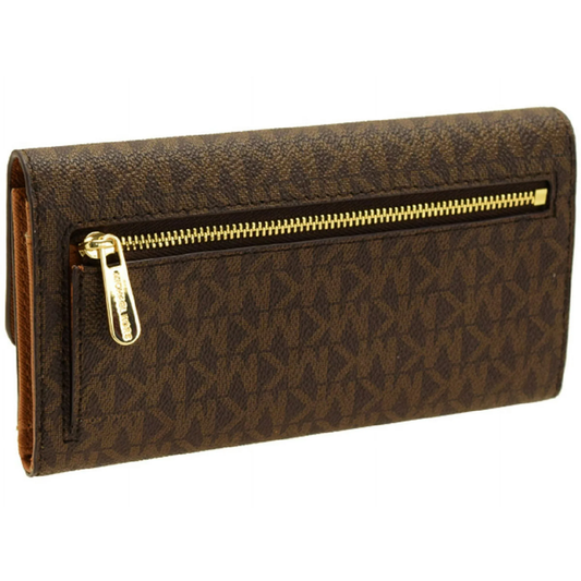 Michael Kors Jet Set Large Trifold Wallet, Signature Brown