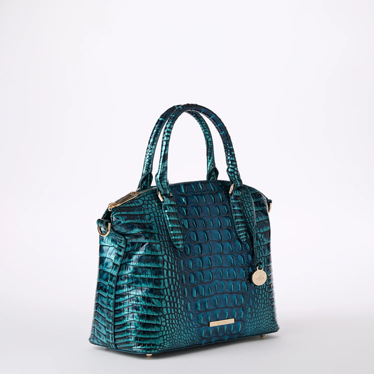 Brahmin Melbourne Collection Duxbury Satchel, Blue Patina