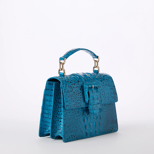 Brahmin Melbourne Collection Small Hallie Satchel, Vibrant Azure