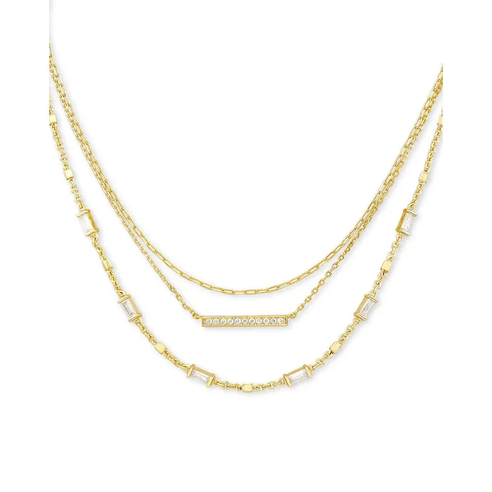 Kendra Scott Addison Triple Strand Necklace, Gold