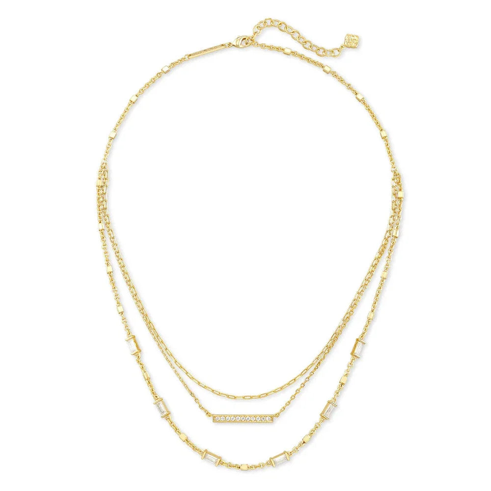 Kendra Scott Addison Triple Strand Necklace, Gold