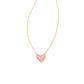 Kendra Scott Ari Heart Pendant Necklace, Bubblegum Pink Opal