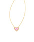 Kendra Scott Ari Heart Pendant Necklace, Bubblegum Pink Opal