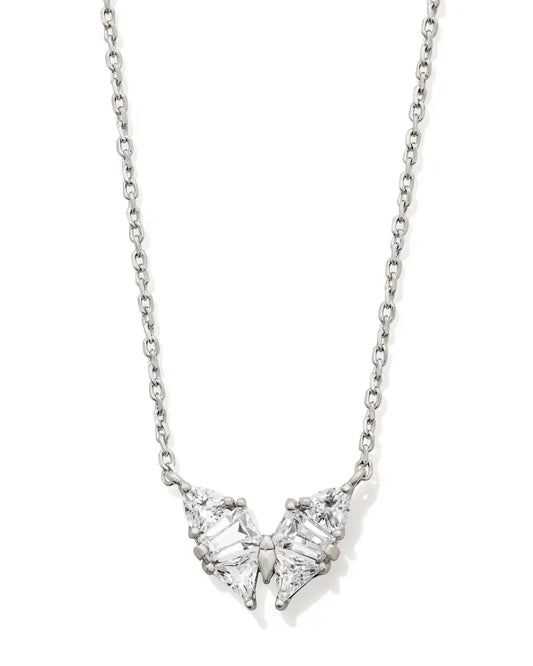 Kendra Scott Blair Butterfly Pendant Necklace, White Crystal