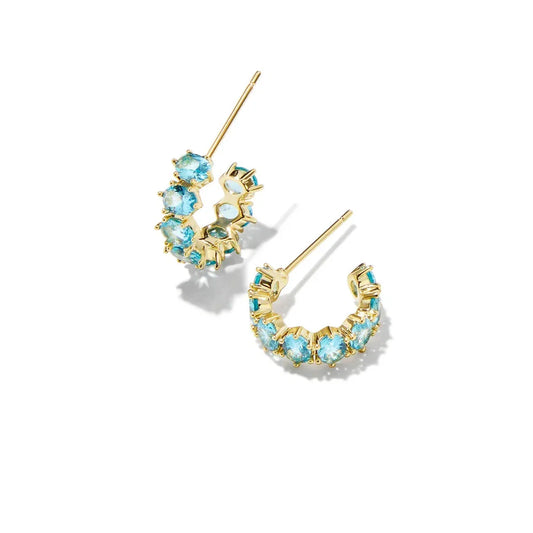 Kendra Scott Cailin Huggie Earrings, Aqua Crystal