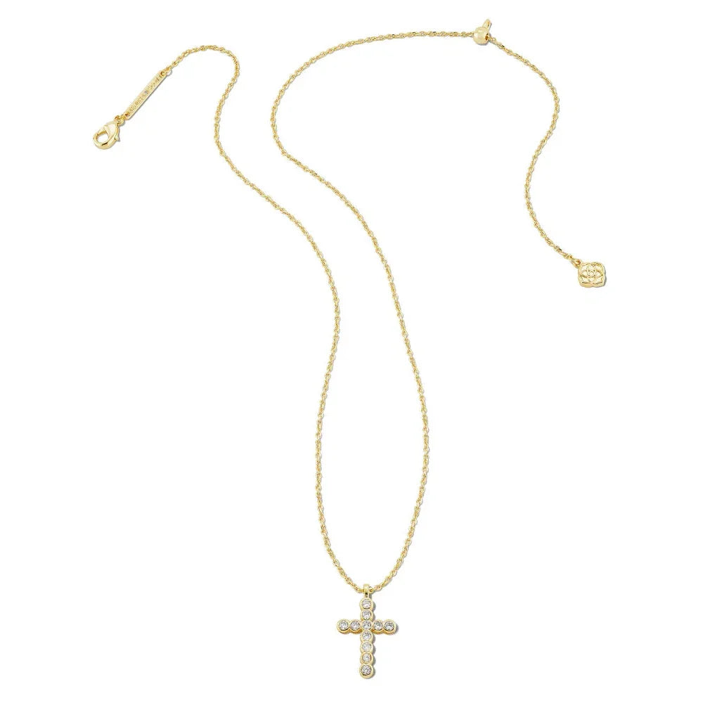 Kendra Scott Crystal Cross Necklace, Gold