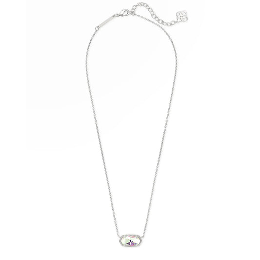 Kendra Scott Elisa Silver Pendant Necklace, Dichroic Glass