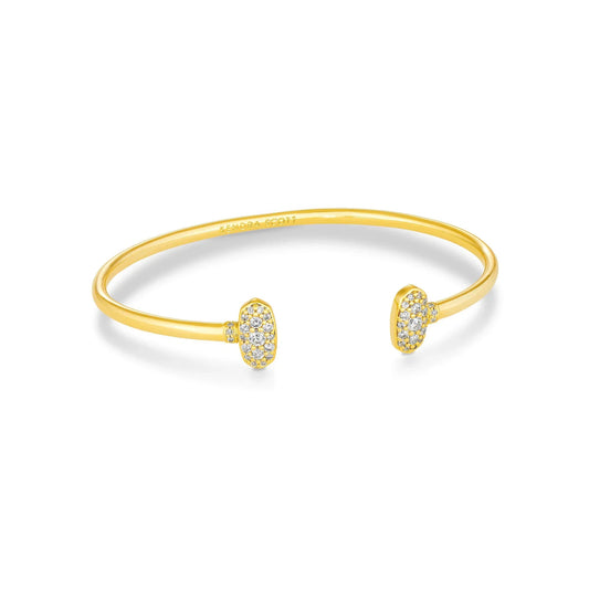Kendra Scott Grayson White Crystal Cuff Bracelet, Gold