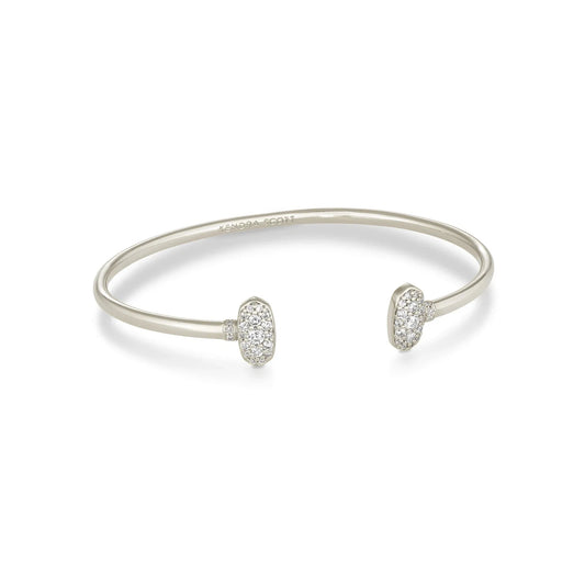 Kendra Scott Grayson White Crystal Cuff Bracelet, Silver