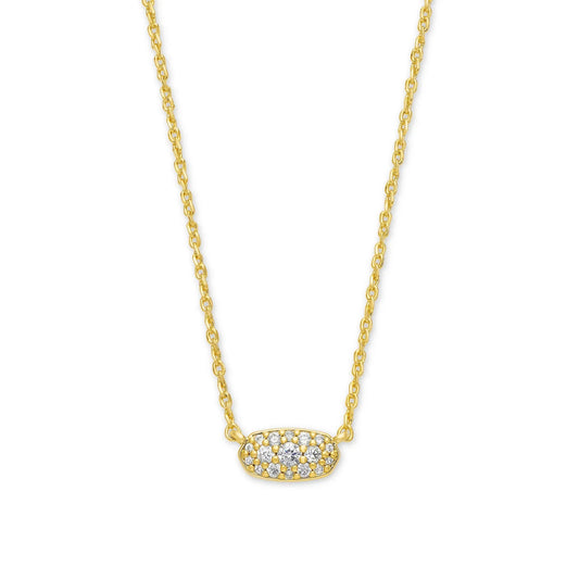 Kendra Scott Grayson White Crystal Pendant Necklace, Gold