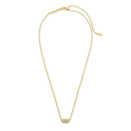 Kendra Scott Grayson White Crystal Pendant Necklace, Gold