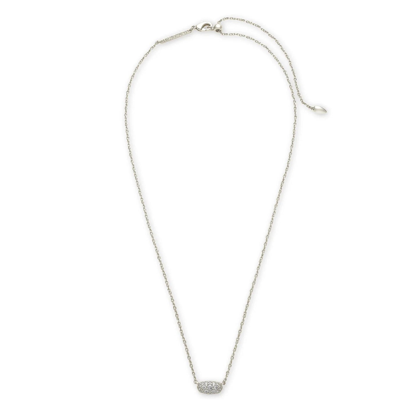 Kendra Scott Grayson White Crystal Pendant Necklace, Silver